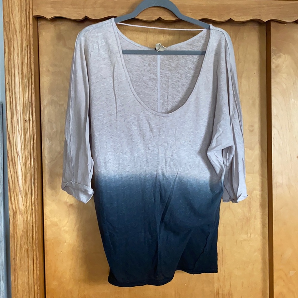FREE PEOPLE we the free ombré 3/4 length tee
